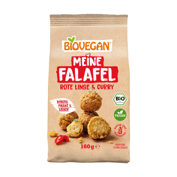 Biovegan Meine Falafel Rote Linse &amp; Curry, Bio, 160g