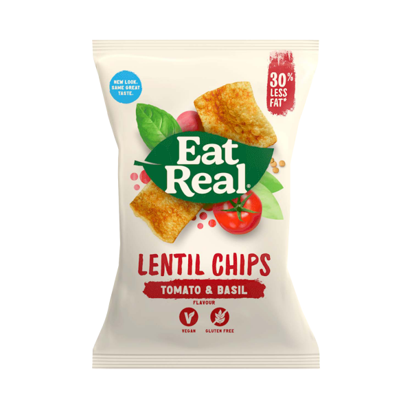 Eat Real CRISPS Lentil Tomato &amp; Basil, 113g