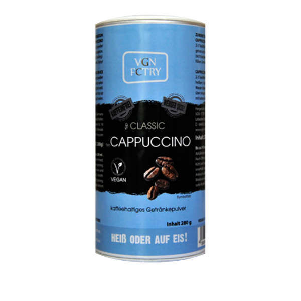 VGN FCTRY INSTANT Typ CAPPUCCINO Classic less sugar caffeine-free, 280g