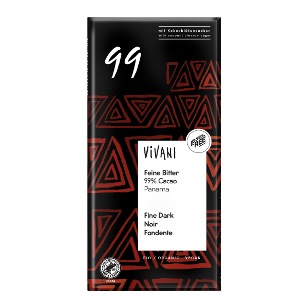 Vivani FEINE BITTER 99% Cacao, BIO, 80g