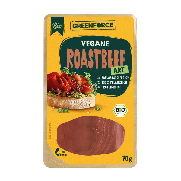 GREENFORCE Vegan Roast Beef Style, Organic, 70g