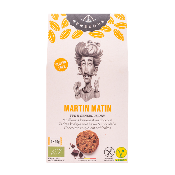 Generous Martin Matin Cookies Chocolate Chips &amp; Oat, Organic, 150g