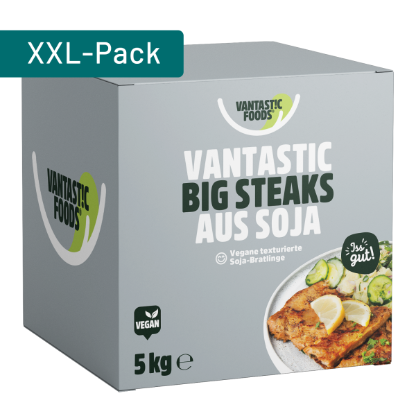Vantastic foods VANTASTIC BIG STEAKS aus Soja, 5kg (Vorratskarton)