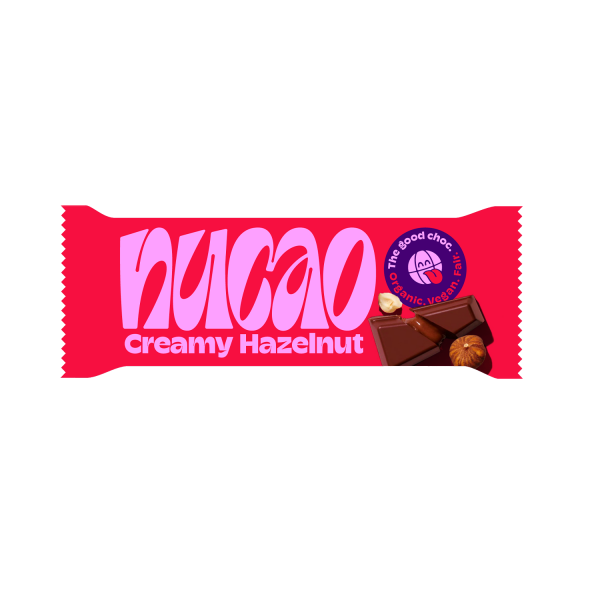 nucao chocolate bar creamy hazelnut, organic, 33g
