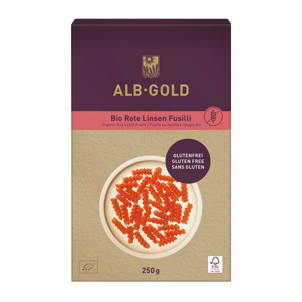 Alb Gold ROTE LINSEN Fusilli, BIO, 250g