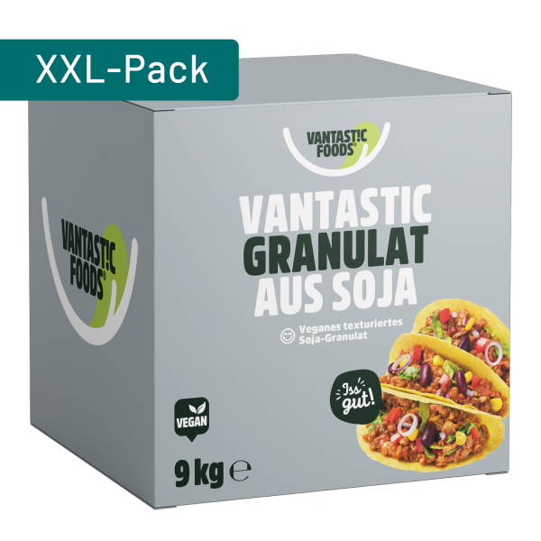 Vantastic foods VANTASTIC GRANULAT aus Soja, 9kg (Vorratskarton)