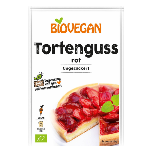 Biovegan TORTENGUSS &quot;cake glaze&quot; red unsweetened, ORGANIC, 2x7g