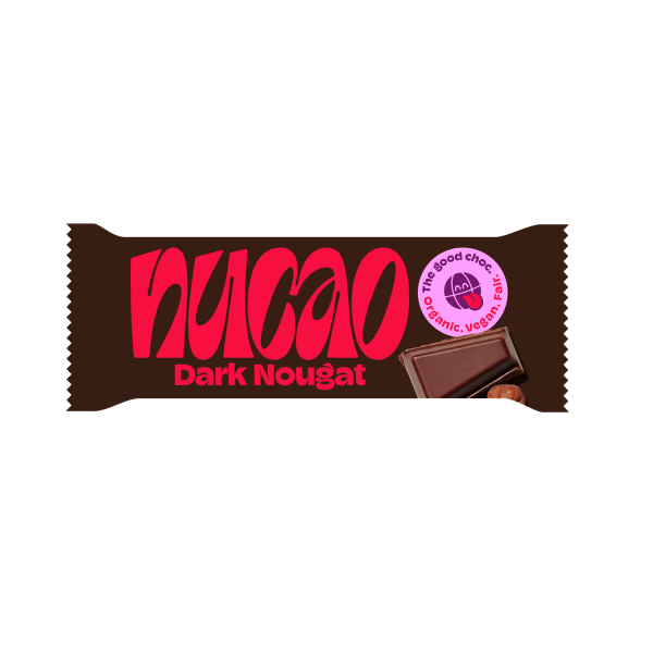 nucao chocolate bar dark nougat, organic, 33g