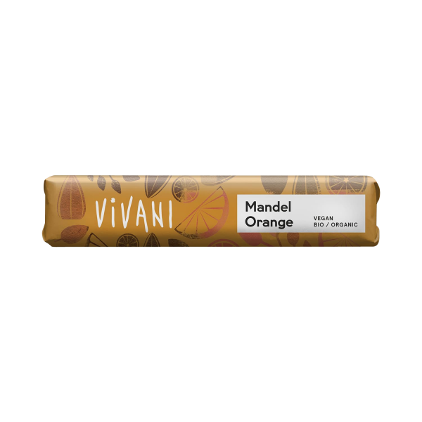 Vivani MANDEL ORANGE Riegel, BIO, 35g