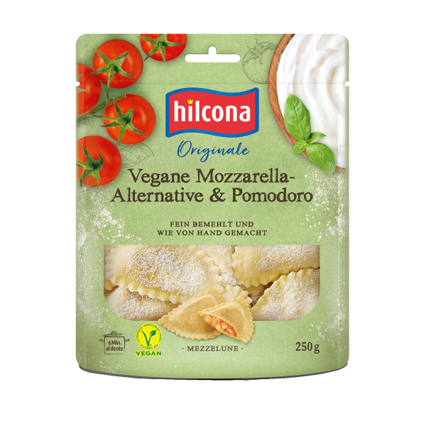 Hilcona Originale Mezzelune Vegan Mozzarella Alternative &amp; Pomodoro, 250g