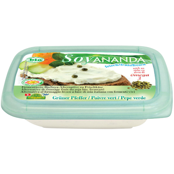 Soyana SOYANANDA vegan alternative to cream cheese green pepper, ORGANIC, 140g