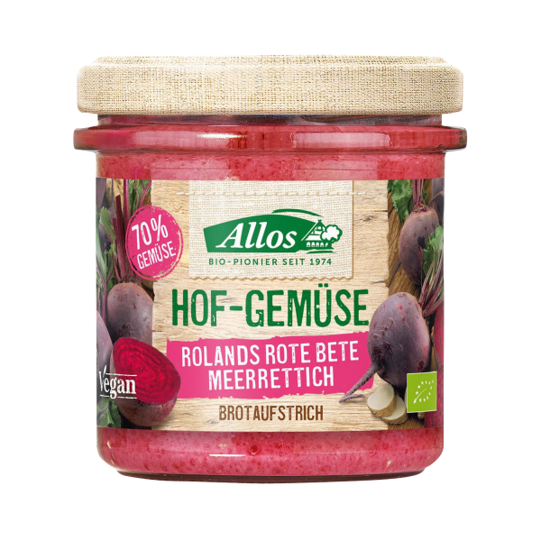 Allos Hofgemüse ROLANDS ROTE BETE MEERRETTICH Brotaufstrich, BIO, 135g