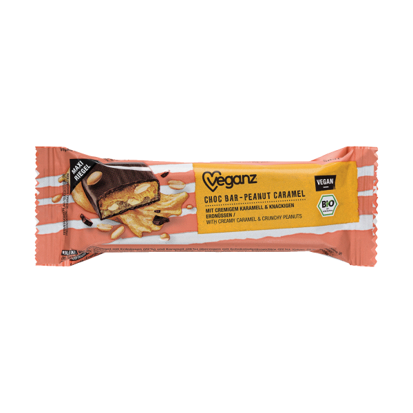 Veganz Protein Choc Bar Peanut Caramel, Bio, 50g