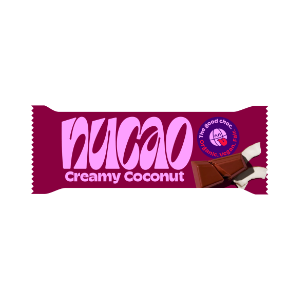 nucao chocolate bar creamy coconut, organic, 33g