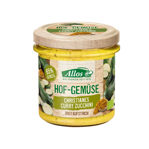 Allos Hofgemüse CHRISTIANES CURRY ZUCCHINI Brotaufstrich, BIO, 135g