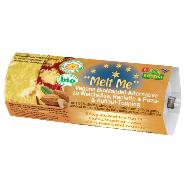 Soyana MELT ME soft cheese, raclette, pizza and casserole topping , ORGANIC, 200g
