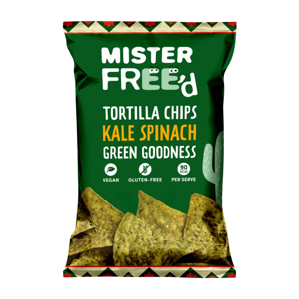 Mister Free&#039;d TORTILLA CHIPS Kale &amp; Spinach, 135g