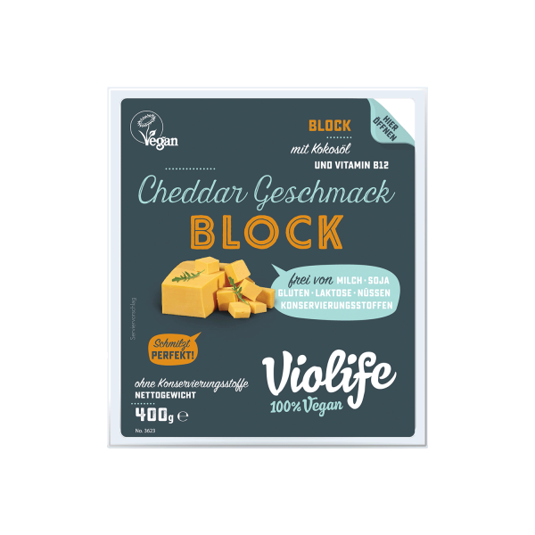 Violife BLOCK mit Cheddar Geschmack, 400g