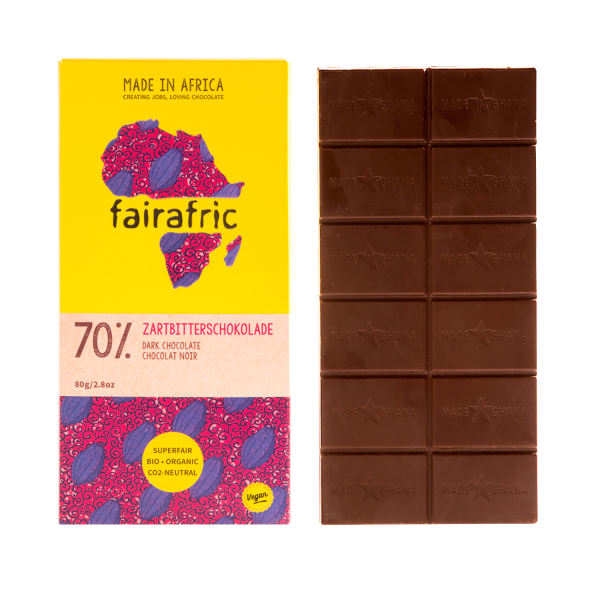 Fairafric Zartbitterschokolade 70%, BIO, 80g