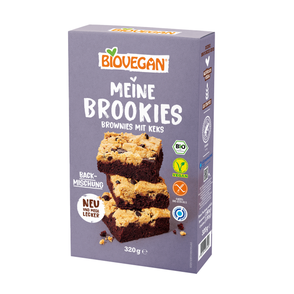 Biovegan MEINE BROOKIES Brownies mit Keks Backmischung, BIO, 320g
