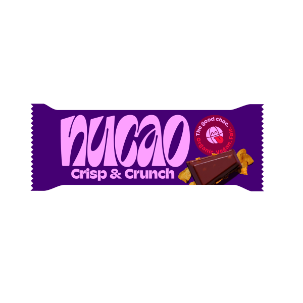 nucao chocolate bar crisp &amp; crunch, organic, 31g