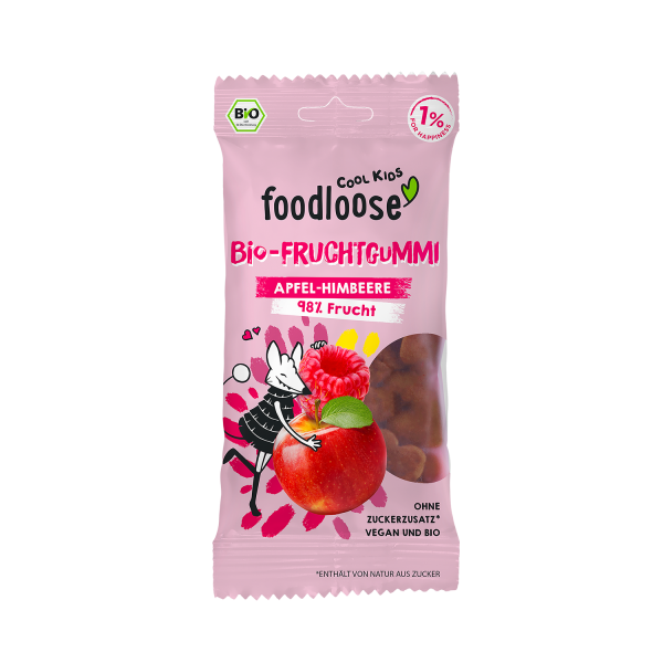 Foodloose FRUIT GUM apple-Raspberry, ORGANIC, 30g
