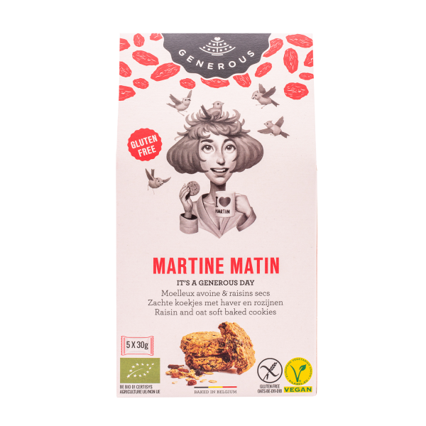 Generous Martine Matin Cookies Oat &amp; Raisin, Organic, 150g
